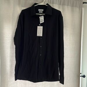 Black dress shirt slim fit size large -Men’s